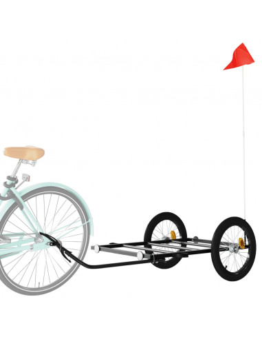 Rimorchio da Bici Nero 135x68x37 cm in Ferro