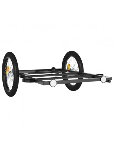 Rimorchio da Bici Nero 135x68x37 cm in Ferro