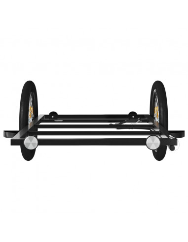 Rimorchio da Bici Nero 135x68x37 cm in Ferro