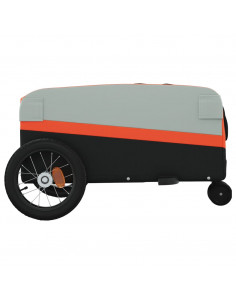 Rimorchio da Bici Nero e Arancione 30 kg in Ferro 2