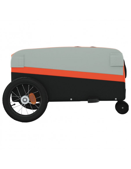 Rimorchio da Bici Nero e Arancione 30 kg in Ferro