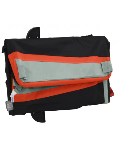 Rimorchio da Bici Nero e Arancione 30 kg in Ferro