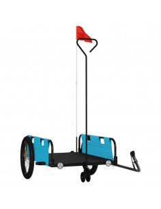 Rimorchio da Bici Blu e Nero in Tessuto Oxford e Ferro 2