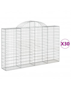 Cesti Gabbioni ad Arco 30 pz 200x30x120/140 cm Ferro Zincato 2