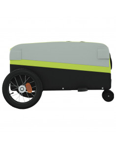 Rimorchio da Bici Nero e Verde 30 kg in Ferro 2