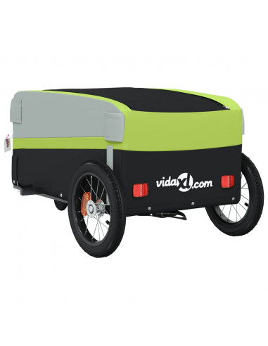 Rimorchio da Bici Nero e Verde 30 kg in Ferro