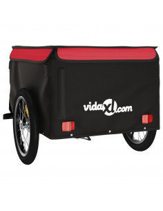Rimorchio da Bici Nero e Rosso 45 kg in Ferro 2