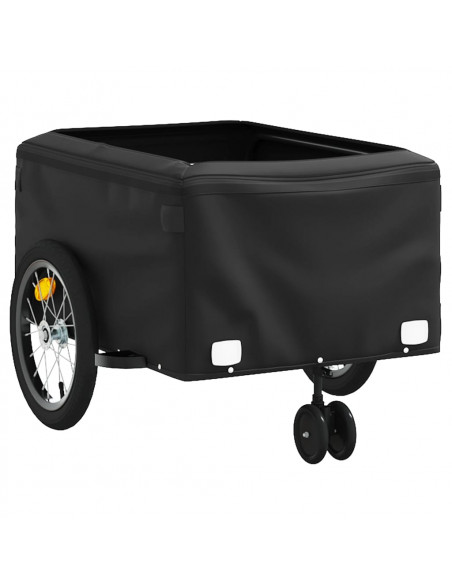 Rimorchio da Bici Nero e Giallo 45 kg in Ferro
