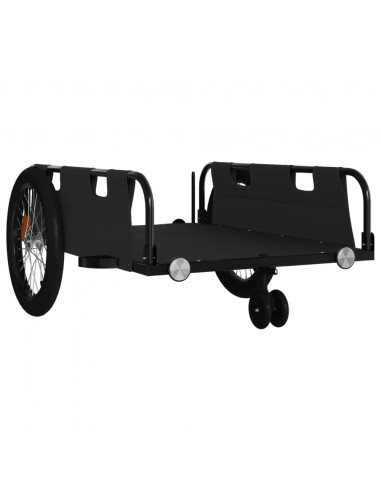 Rimorchio da Bici Nero Oxford e Ferro