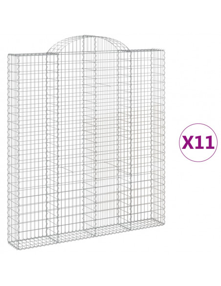 Cesti Gabbioni ad Arco 11 pz 200x30x220/240 cm Ferro Zincato