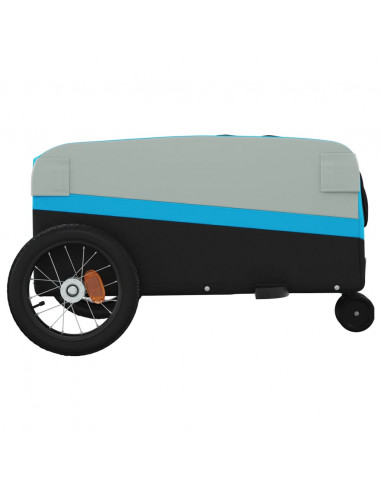 Rimorchio da Bici Nero e Blu 30 kg in Ferro
