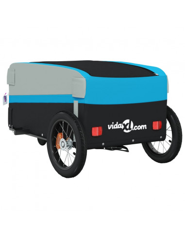 Rimorchio da Bici Nero e Blu 30 kg in Ferro
