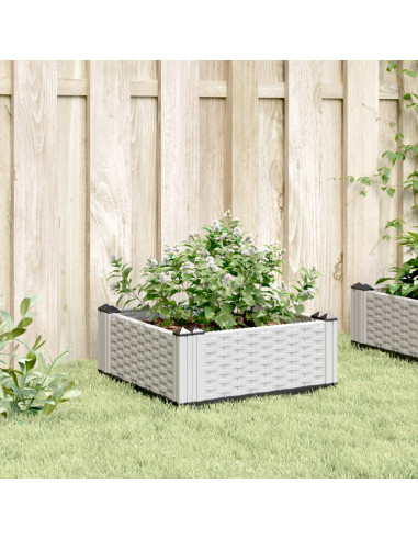 Fioriera da Giardino con Picchetti Bianca 42,5x42,5x28,5 cm PP