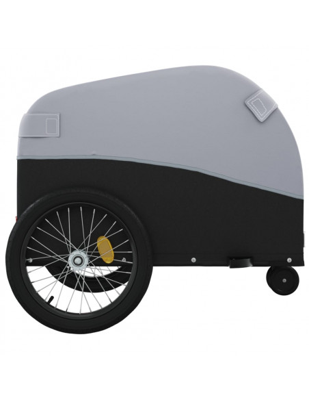 Rimorchio da Bici Nero e Grigio 30 kg in Ferro