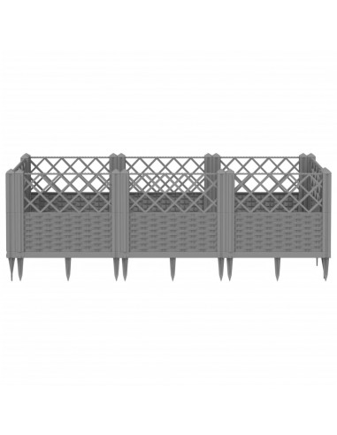 Fioriera Giardino Picchetti Grigio Chiaro 123,5x43,5x43,5 cm PP