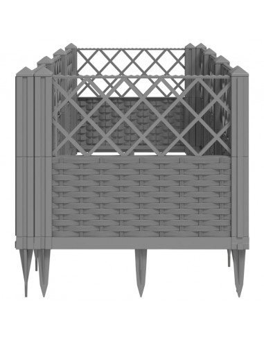 Fioriera Giardino Picchetti Grigio Chiaro 123,5x43,5x43,5 cm PP