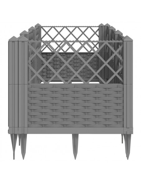 Fioriera Giardino Picchetti Grigio Chiaro 123,5x43,5x43,5 cm PP