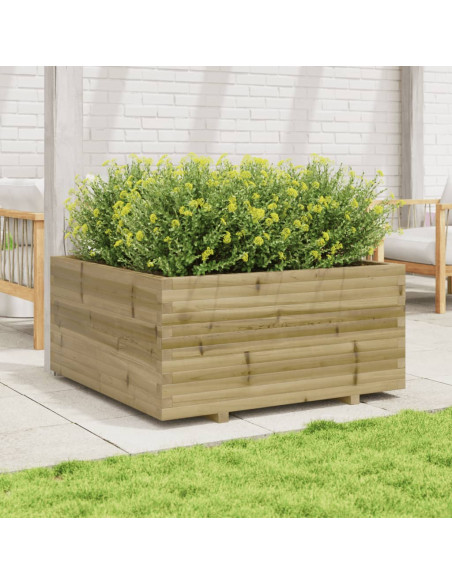 Fioriera da Giardino 100x100x49,5cm in Legno di Pino Impregnato