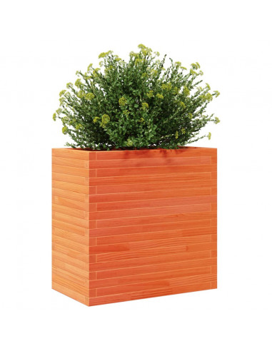 Fioriera Giardino Marrone Cera 70x40x68,5cm Legno Massello Pino