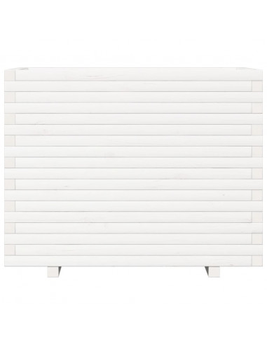 Fioriera da Giardino Bianca 90x60x72,5cm Legno Massello di Pino