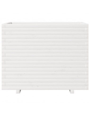 Fioriera da Giardino Bianca 90x60x72 cm Legno Massello di Pino