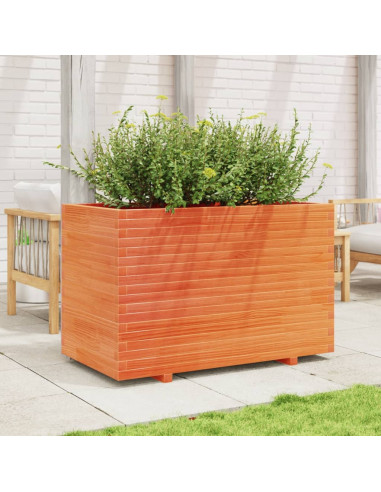 Fioriera Giardino Marrone Cera 110x60x72 cm Legno Massello Pino