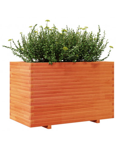 Fioriera Giardino Marrone Cera 110x60x72 cm Legno Massello Pino