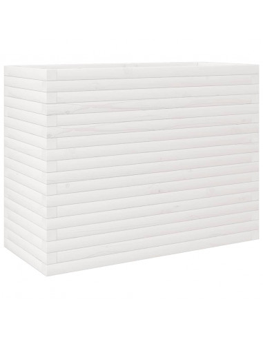 Fioriera da Giardino Bianca 90x40x68,5cm Legno Massello di Pino