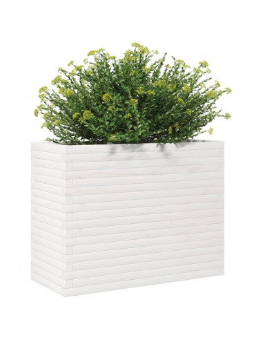 Fioriera da Giardino Bianca 90x40x68,5cm Legno Massello di Pino