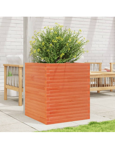 Fioriera Giardino Marrone Cera 60x60x68,5cm Legno Massello Pino