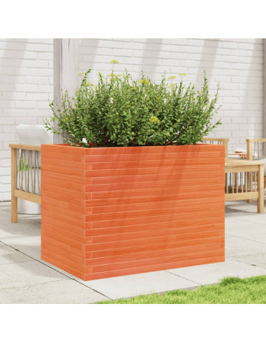 Fioriera Giardino Marrone Cera 90x60x68,5cm Legno Massello Pino