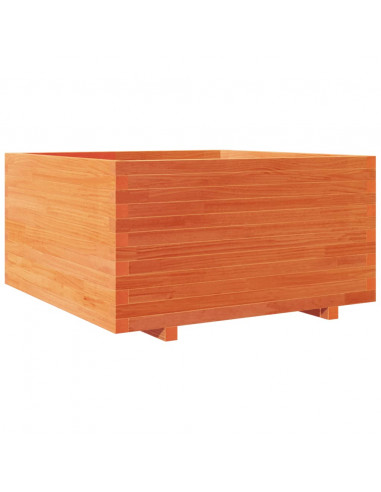 Fioriera Giardino Marrone Cera 90x90x49,5cm Legno Massello Pino