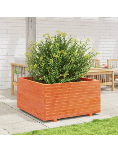 Fioriera Giardino Marrone Cera 90x90x49,5cm Legno Massello Pino