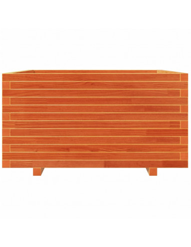 Fioriera Giardino Marrone Cera 90x90x49,5cm Legno Massello Pino