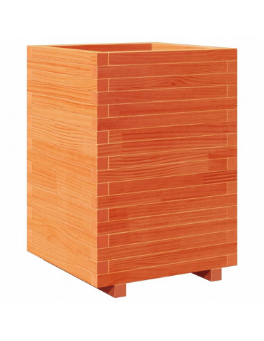 Fioriera Giardino Marrone Cera 50x50x72,5cm Legno Massello Pino