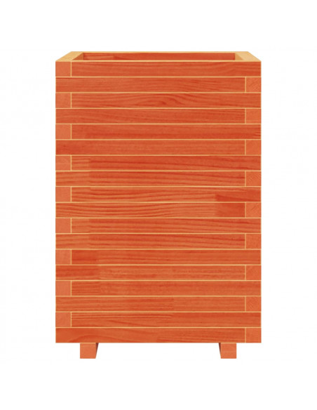 Fioriera Giardino Marrone Cera 50x50x72,5cm Legno Massello Pino