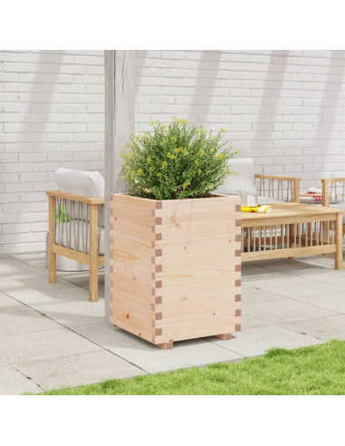 Fioriera da Giardino 50x50x72,5 cm in Legno Massello di Pino