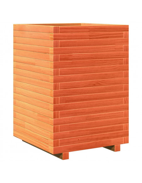 Fioriera Giardino Marrone Cera 50x50x72 cm Legno Massello Pino
