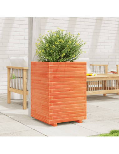 Fioriera Giardino Marrone Cera 50x50x72 cm Legno Massello Pino