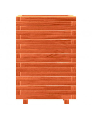 Fioriera Giardino Marrone Cera 50x50x72 cm Legno Massello Pino