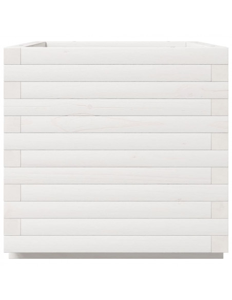 Fioriera da Giardino Bianca 50x50x49,5cm Legno Massello di Pino