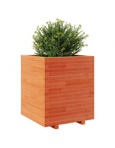 Fioriera Giardino Marrone Cera 60x60x72,5cm Legno Massello Pino