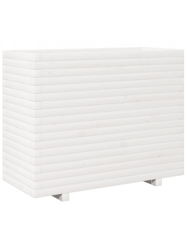 Fioriera da Giardino Bianca 90x40x72,5cm Legno Massello di Pino
