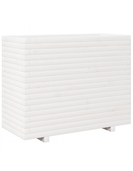 Fioriera da Giardino Bianca 90x40x72,5cm Legno Massello di Pino