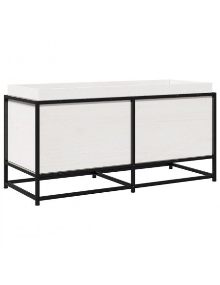 Fioriera da Giardino Bianca 100x40x50 cm Legno Massello di Pino