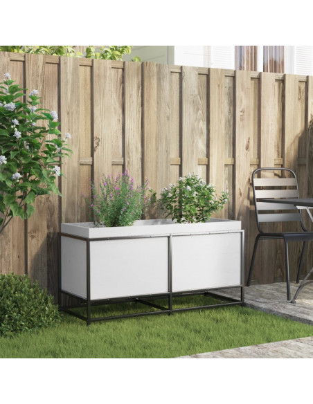 Fioriera da Giardino Bianca 100x40x50 cm Legno Massello di Pino