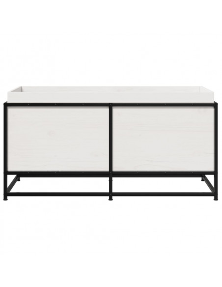 Fioriera da Giardino Bianca 100x40x50 cm Legno Massello di Pino