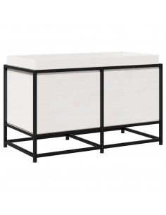 Fioriera da Giardino Bianca 80x40x50 cm Legno Massello di Pino 2