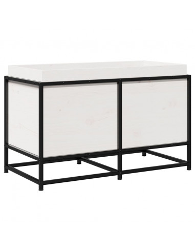 Fioriera da Giardino Bianca 80x40x50 cm Legno Massello di Pino