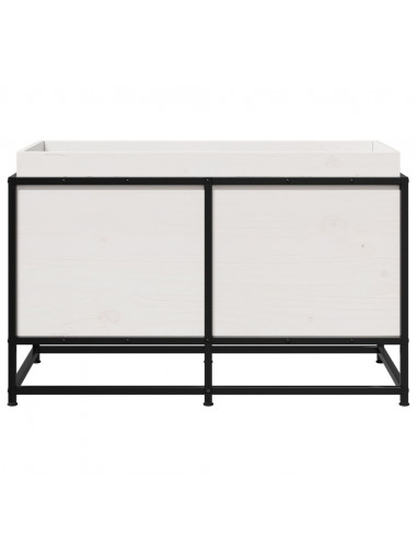 Fioriera da Giardino Bianca 80x40x50 cm Legno Massello di Pino